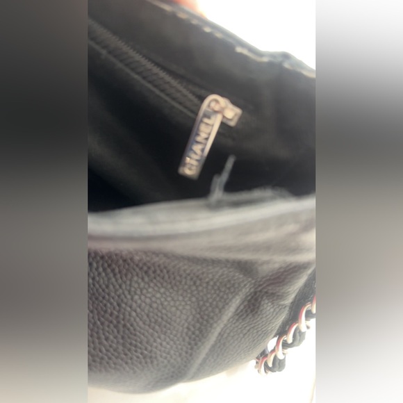 Preowned Authentic Chanel Black Caviar Leather, Pleated Half Moon Flap Bag - Picture 16 of 16